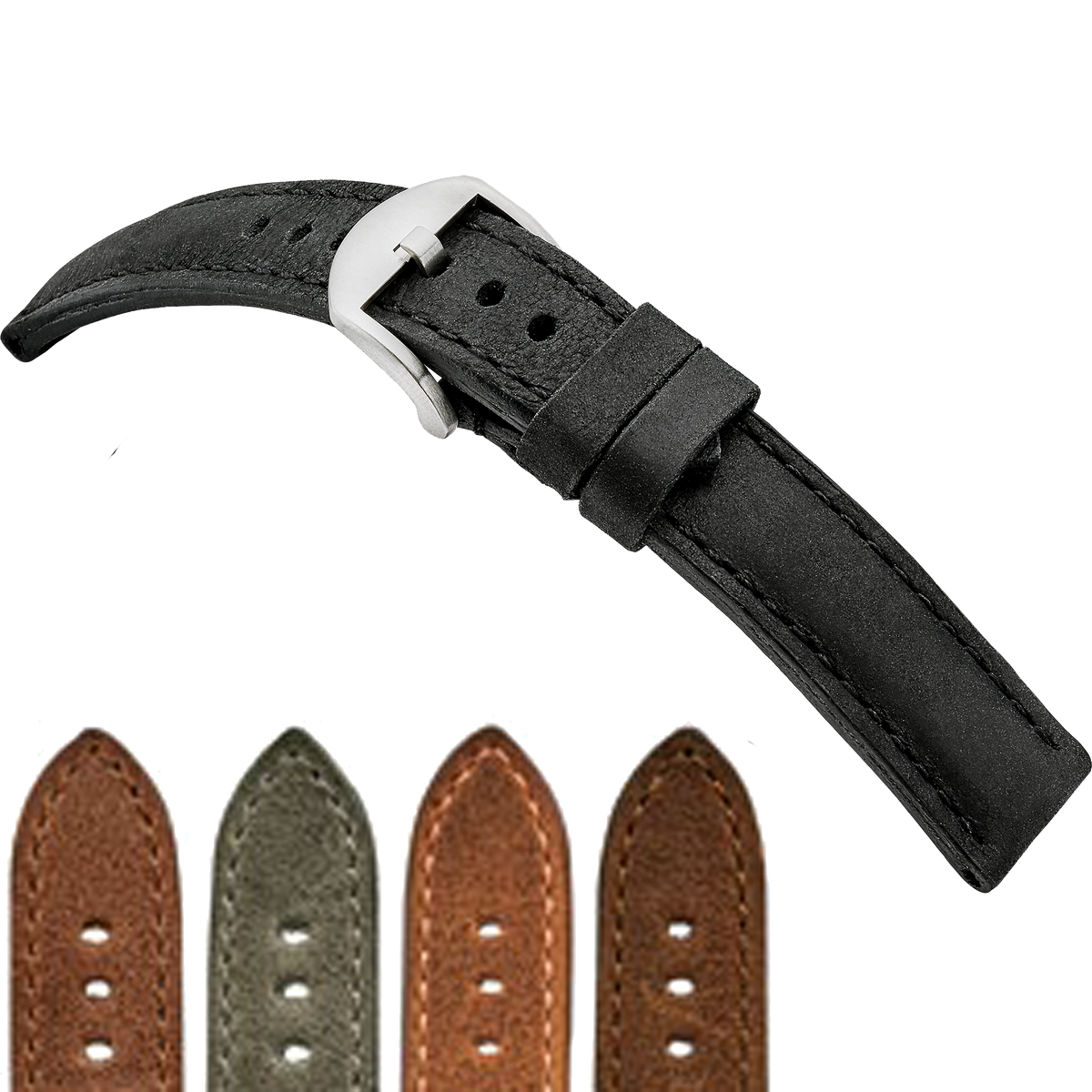 Rios 1931, cinturino per orologio da uoo da 22 in pelle arrone Rios 1931, cinturino per orologio da uoo da 22 in pelle arrone