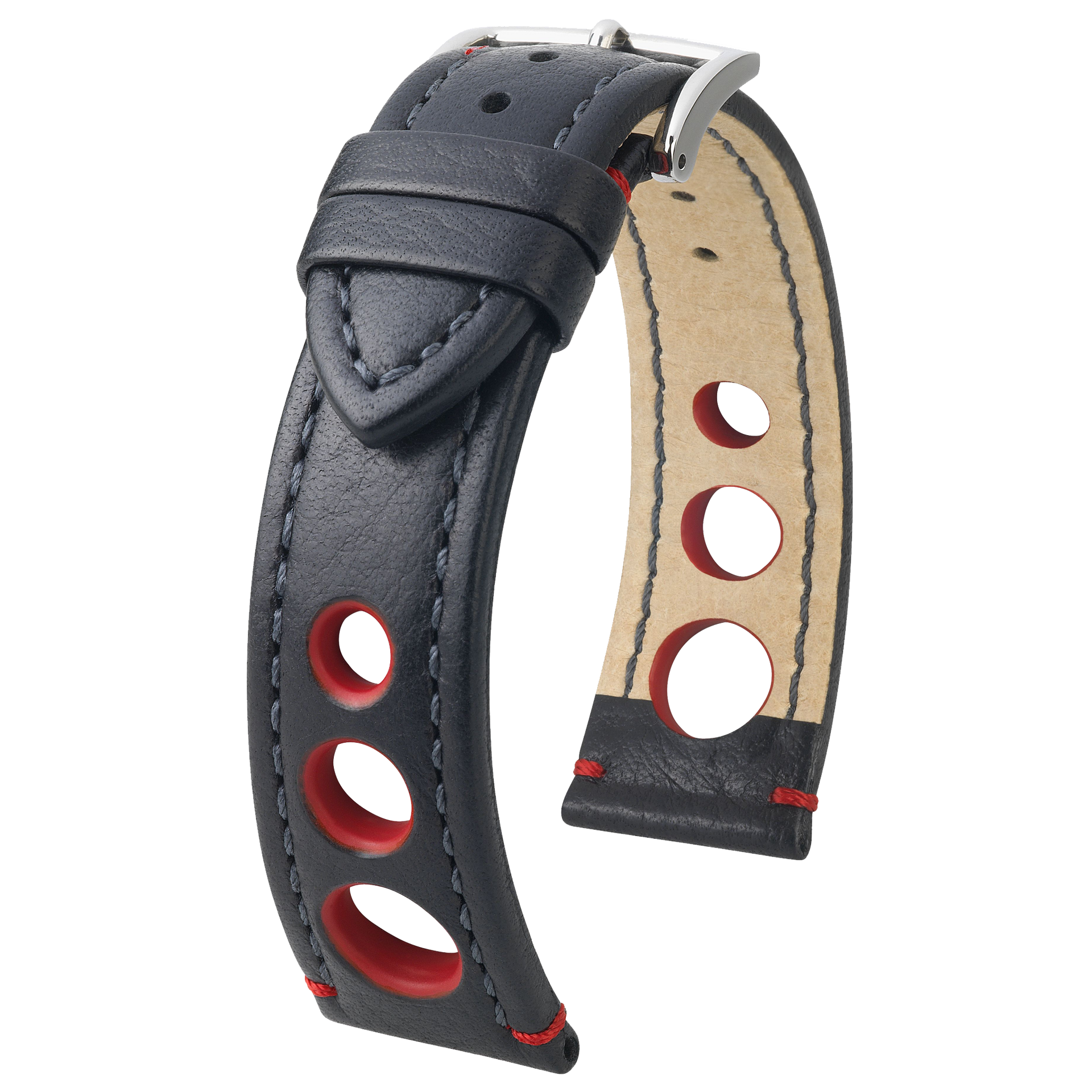 Hirsch RALLY Natural Leather Racing Watch Strap