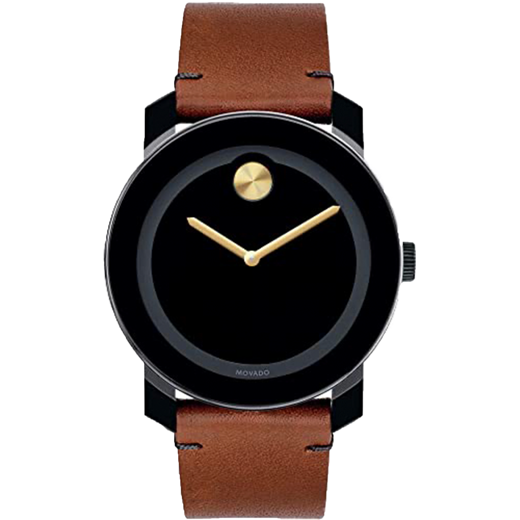 Movado Bold - Black TR90 with Brown Leather