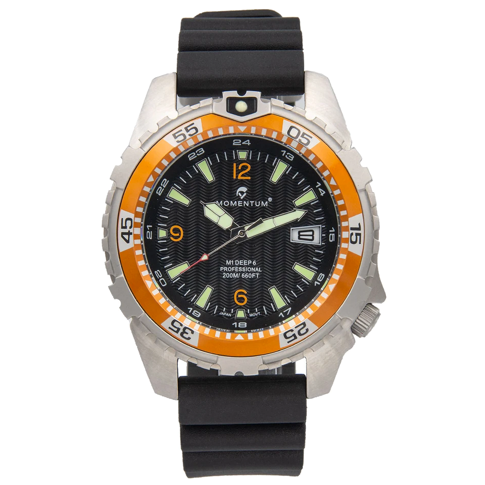 Momentum M1 Deep 6 - Black Dial with orange Bezel - 1M-DV06O9B