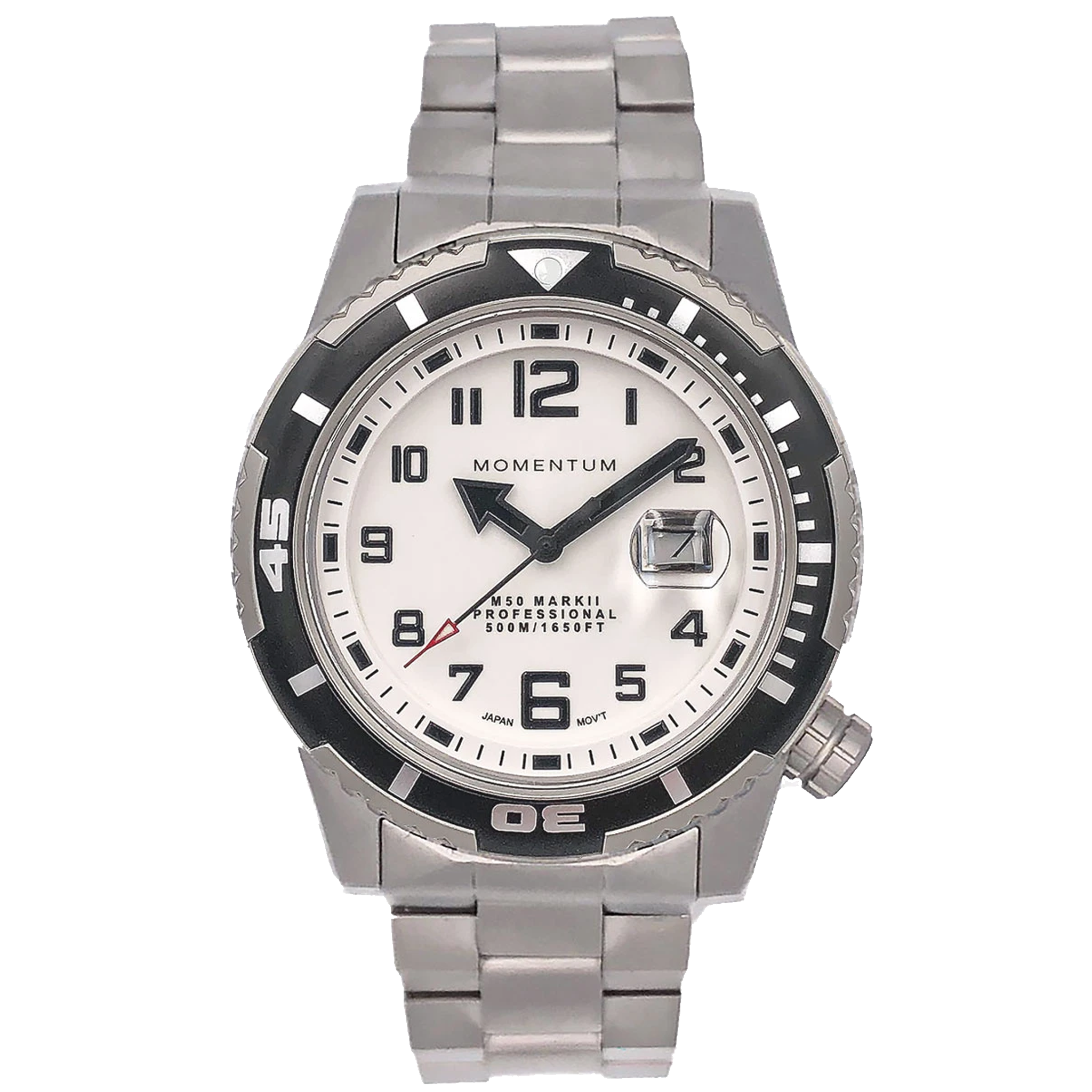 Momentum Watch - M50 Military Dive - White Dial on Steel bracelet