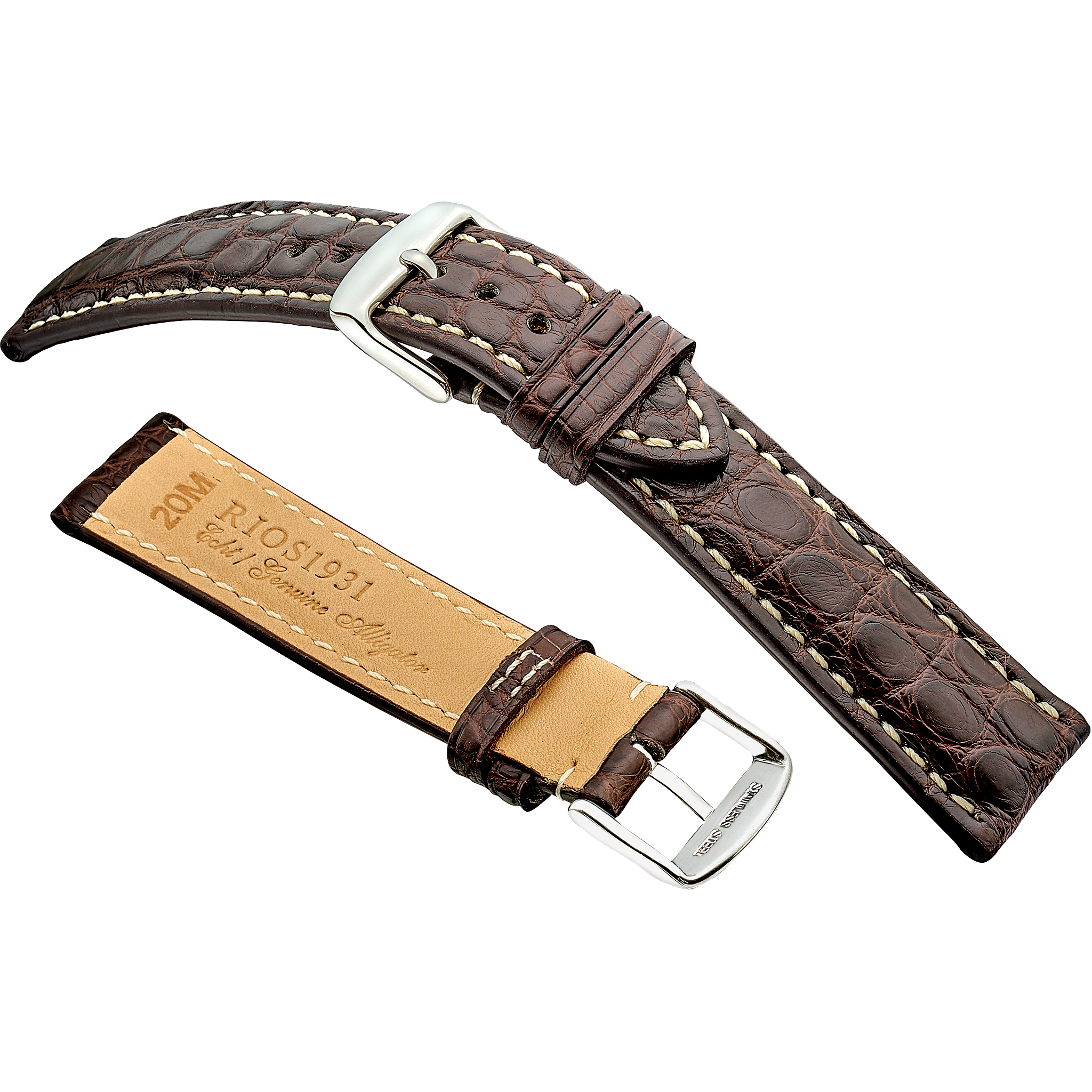 Rios 1931 Watch Bands- Ambassador - Genuine Alligator Leather