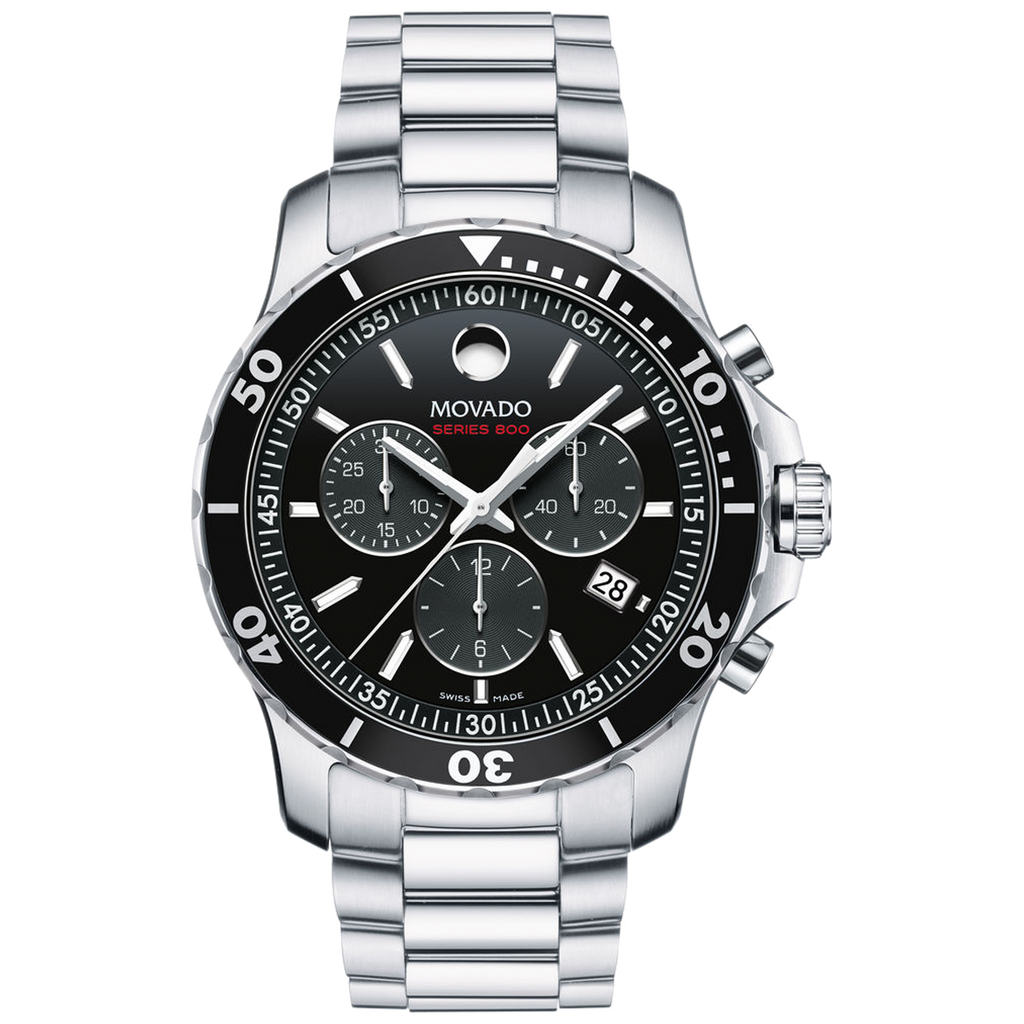 Movado Series 800 Chronograph - Stainless Steel with Black Dial