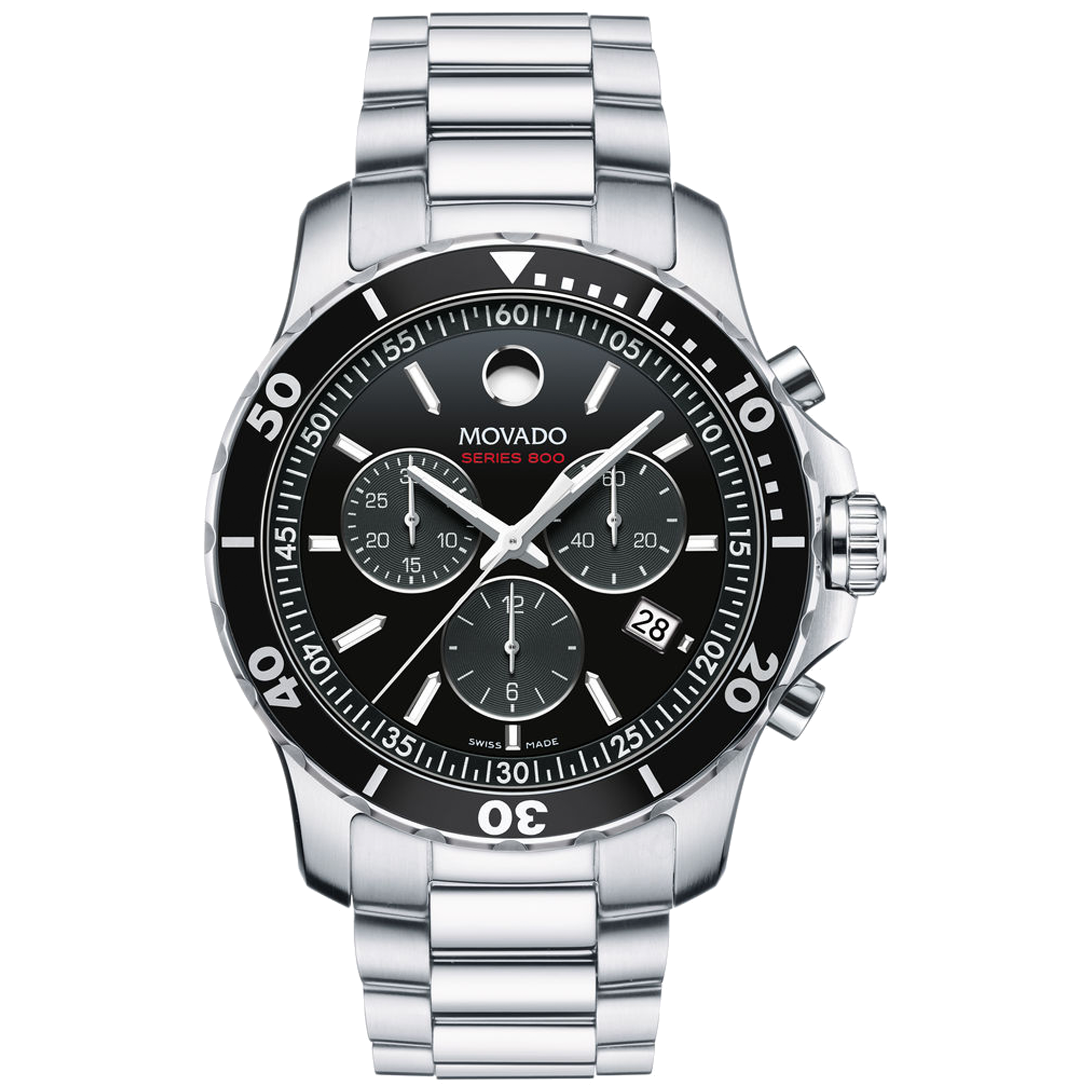 Movado Series 800 Chronograph -Stainless Steel with Black Dial 2600142