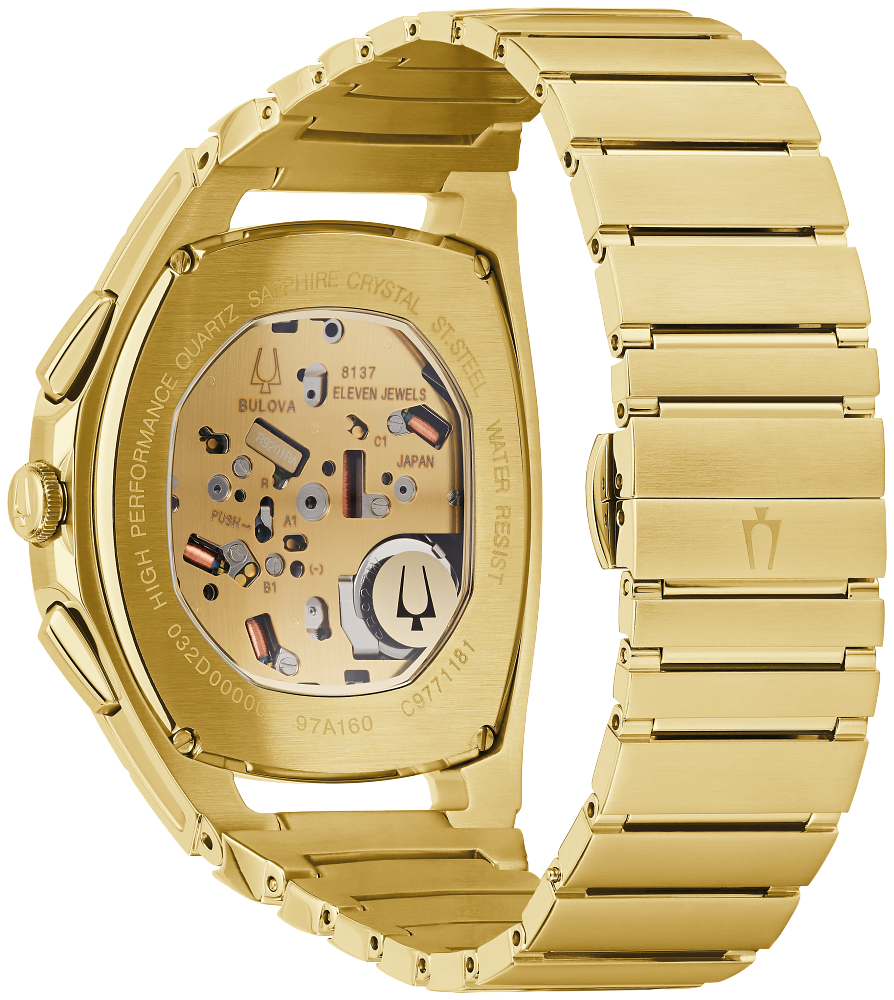 Bulova - Men's Curv Chronograph Watch - Gold Tone 97A160