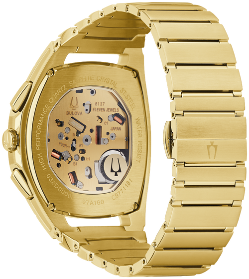 Bulova - Men's Curv Chronograph Watch - Gold Tone 97A160