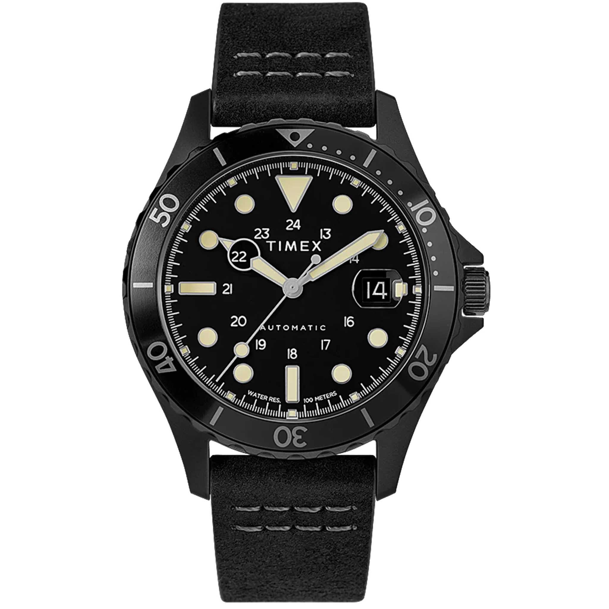 Timex - NAVI XL AUTOMATIC 41MM LEATHER STRAP WATCH TW2U10000