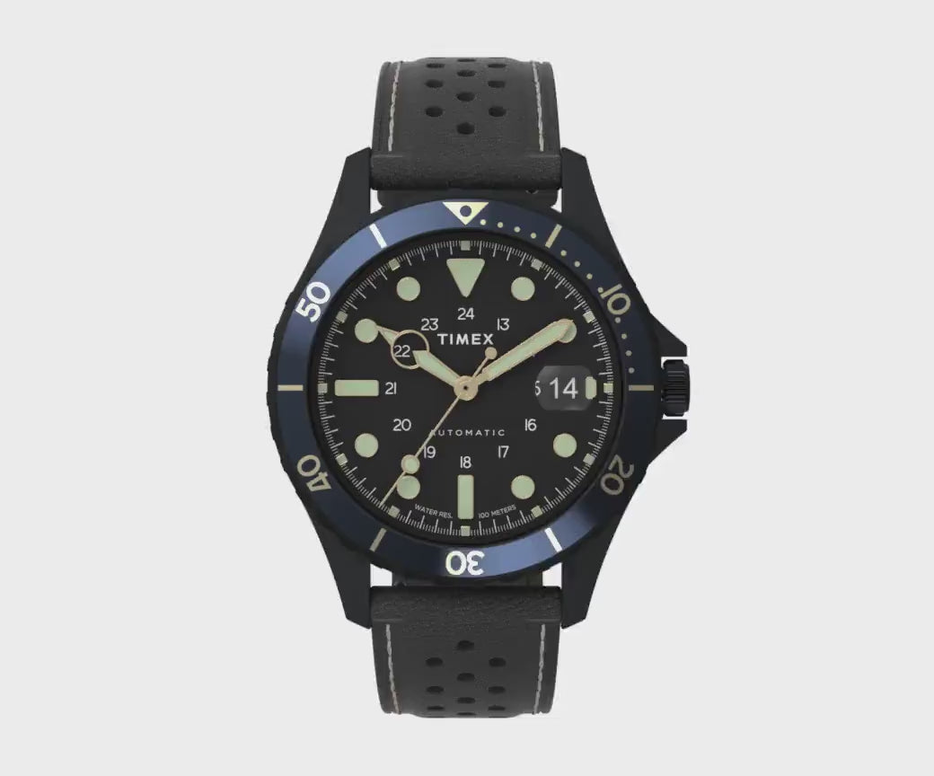 ਟਾਈਮੈਕਸ - NAVI XL ਆਟੋਮੈਟਿਕ ਬਲੈਕ ਸਟੀਲ