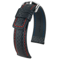 Hirsch CARBON Embossed Waterproof Leather Watch Strap