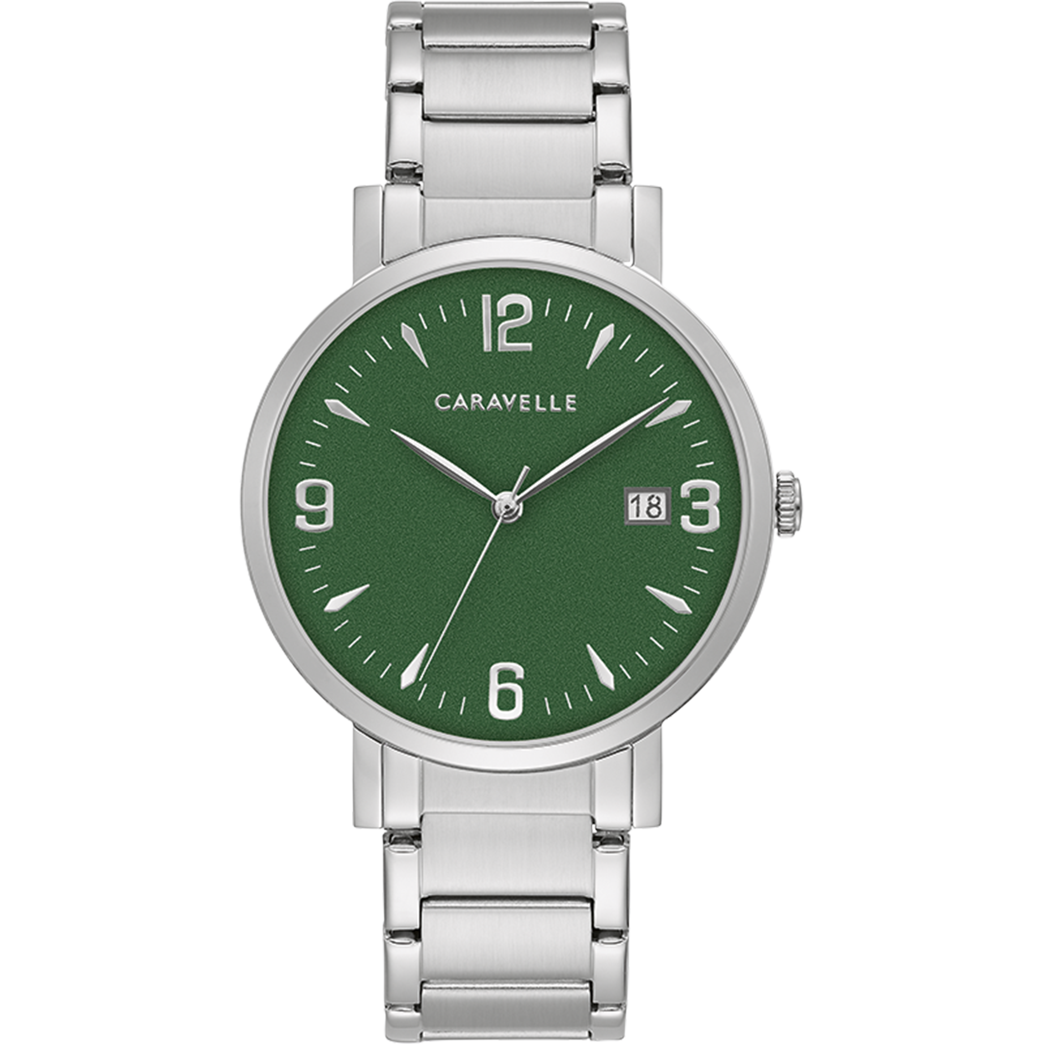 Caravelle Watch - Stainless Steel with Green Dial 43A155