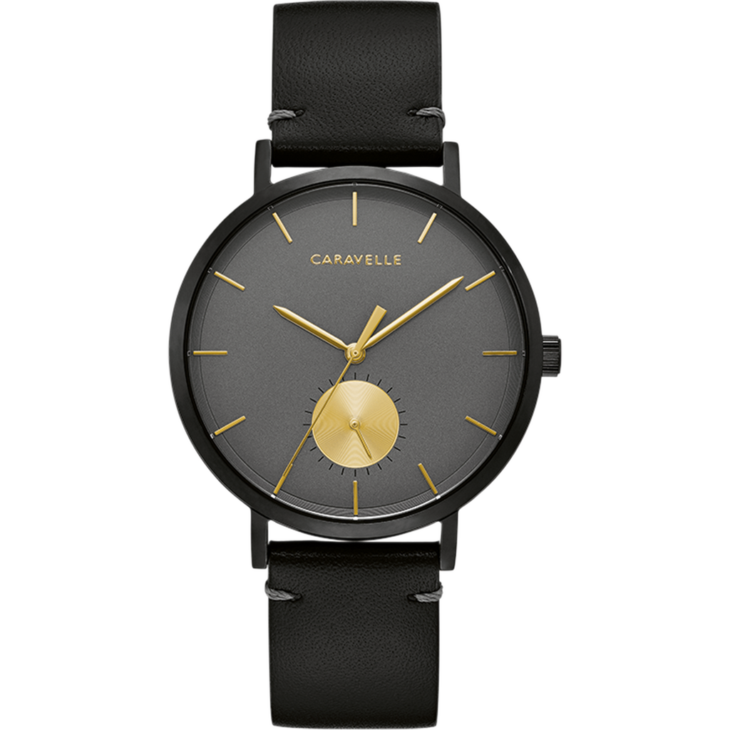 Caravelle Watch - Black Steel with Gold Accents 44A119