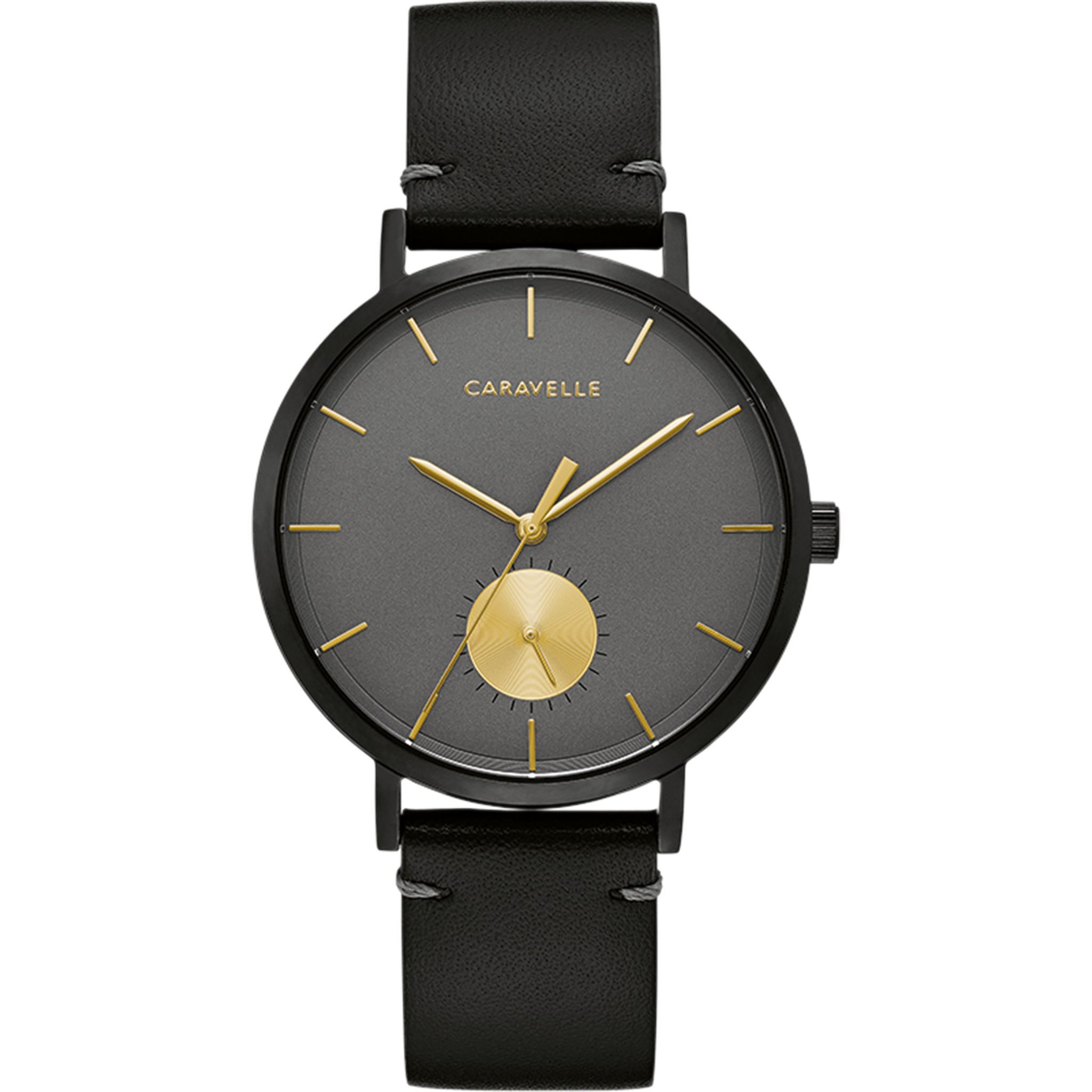 Caravelle Watch - Black Steel with Gold Accents 44A119