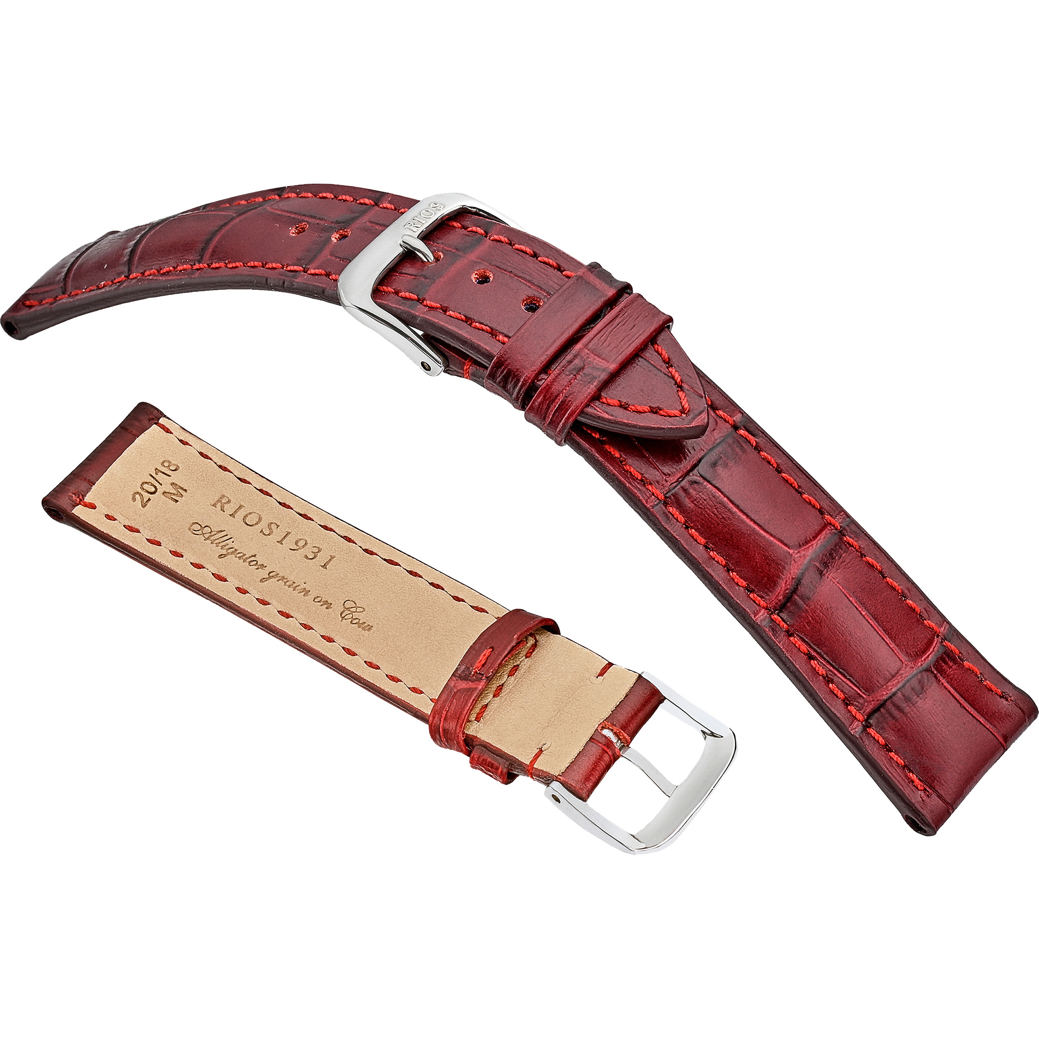 Rios 1931 Watch Bands - Louisiana - Embossed Alligator Grain