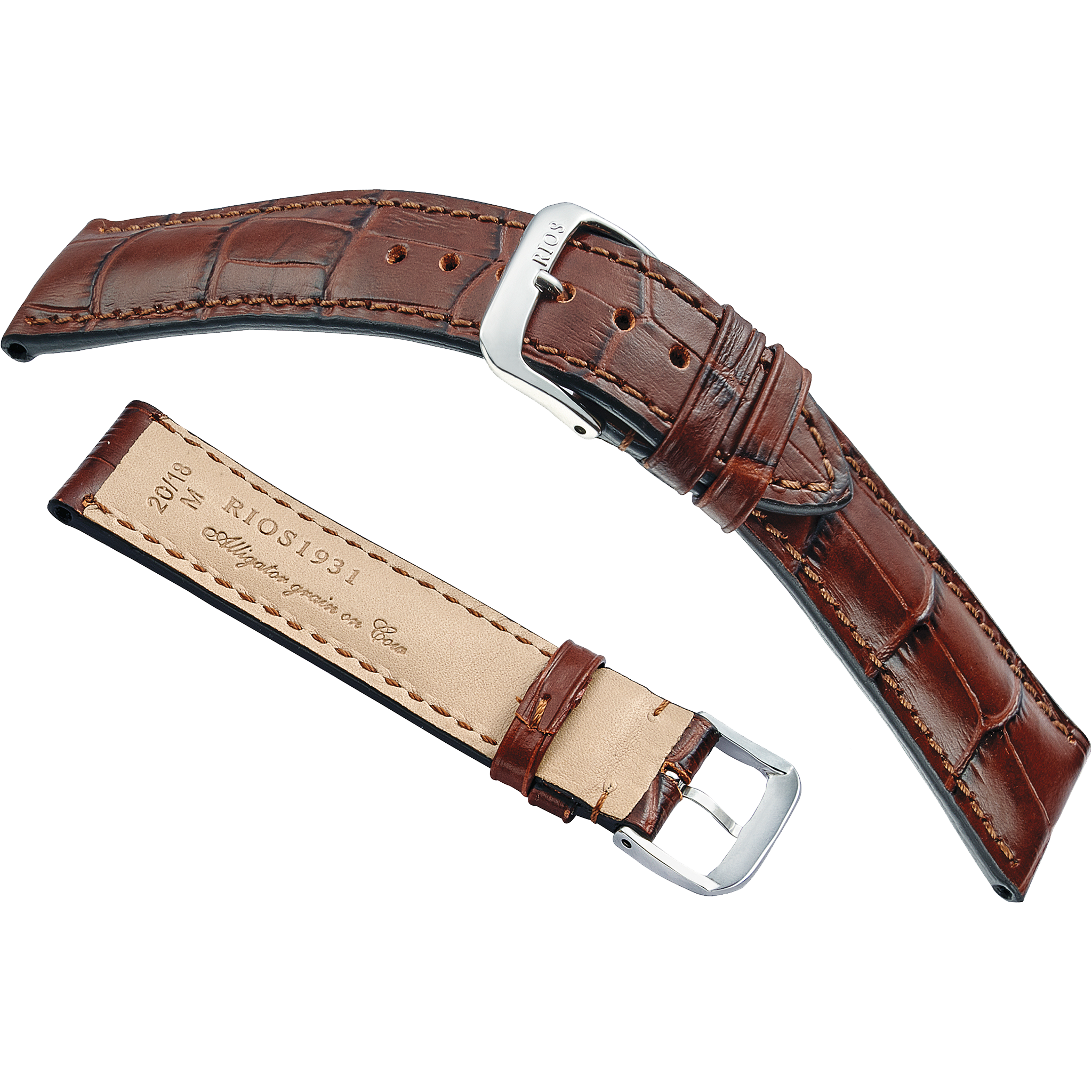 Rios 1931 Watch Bands - Louisiana - Embossed Alligator Grain
