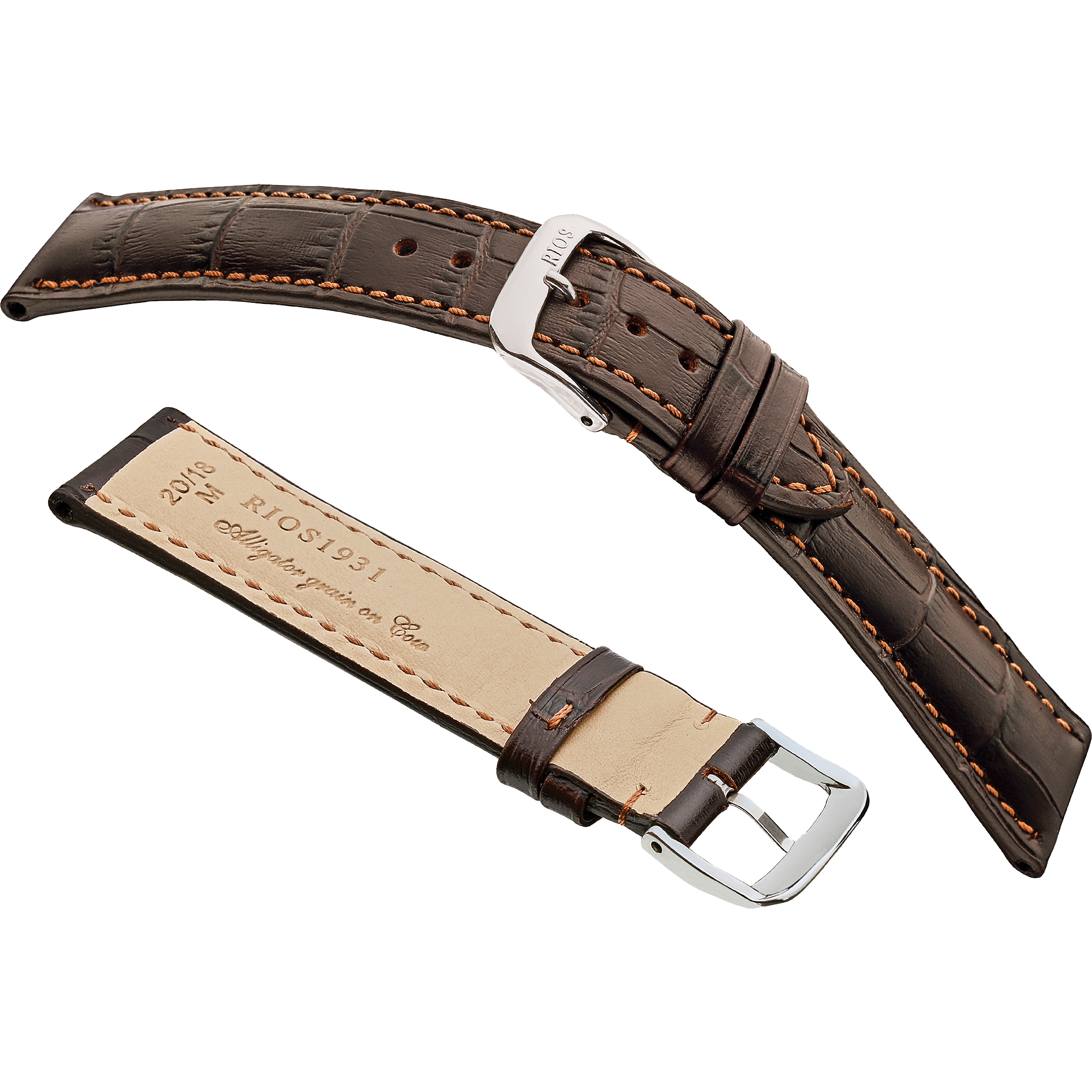 Rios 1931 Watch Bands - Louisiana - Embossed Alligator Grain