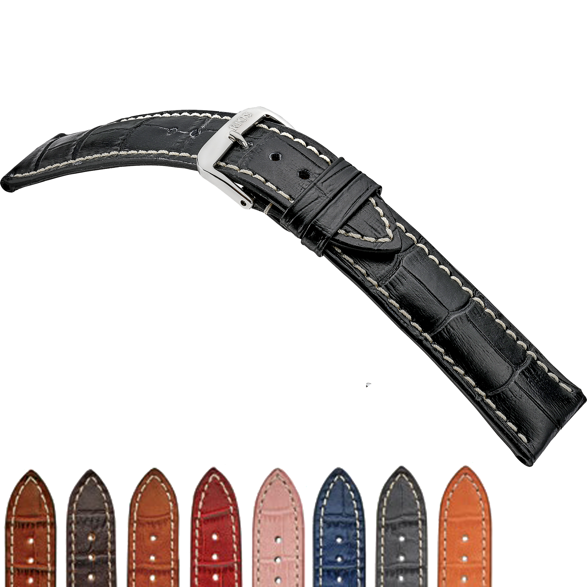 Rios 1931 Watch Bands  - New Orleans - Embossed Alligator Grain