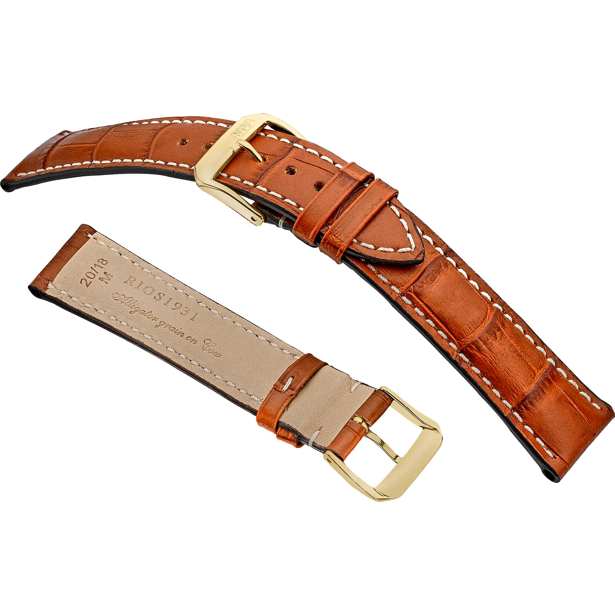 Rios 1931 Watch Bands  - New Orleans - Embossed Alligator Grain