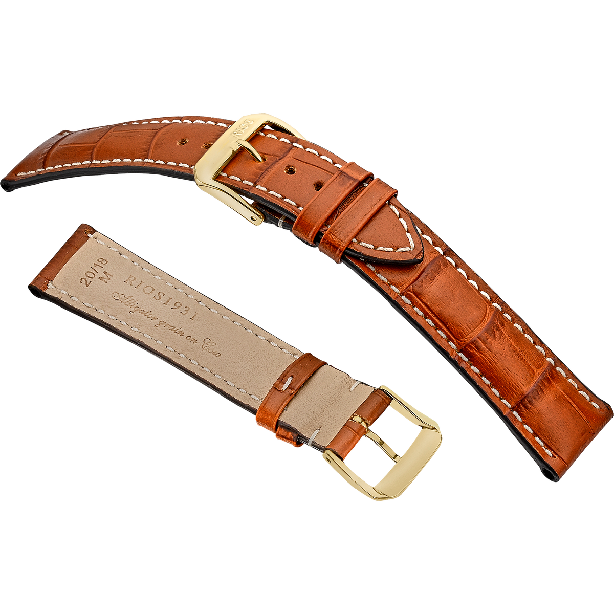 Rios 1931 Watch Bands  - New Orleans - Embossed Alligator Grain