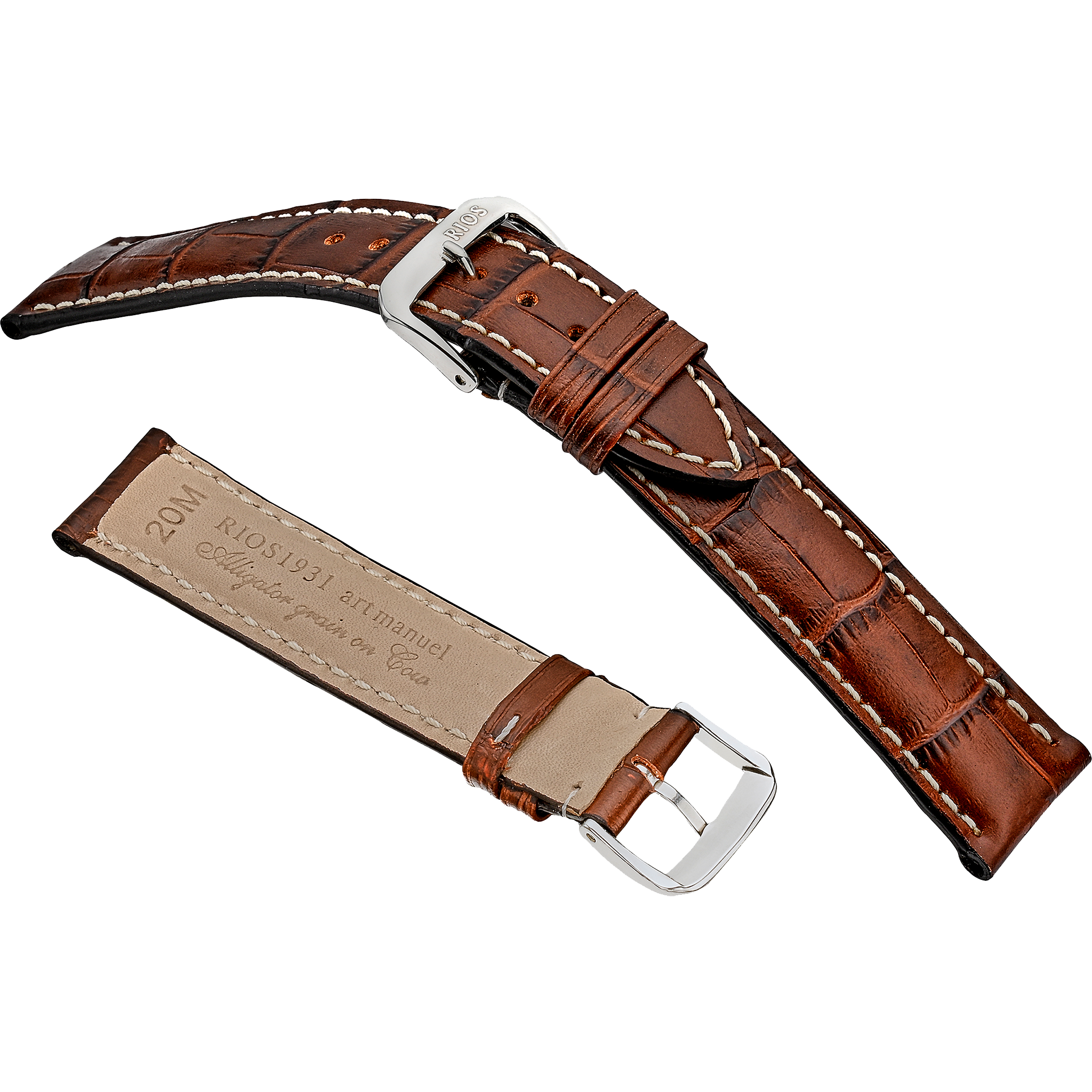 Rios 1931 Watch Bands  - New Orleans - Embossed Alligator Grain