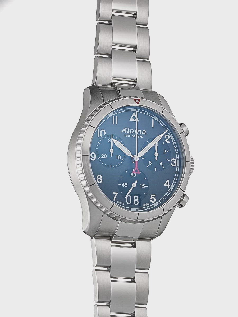 Alpina - Chronographe Pilot STARTIMER 41 mm - Cadran noir