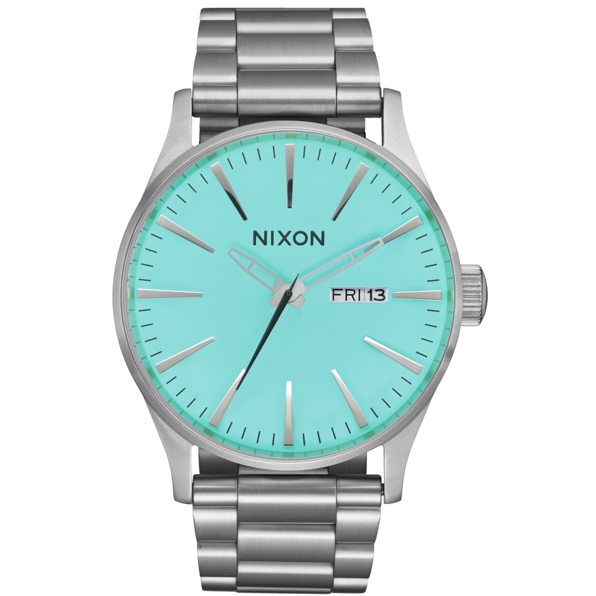 Nixon Sentry 42 mm SS - Argent/Turquoise 