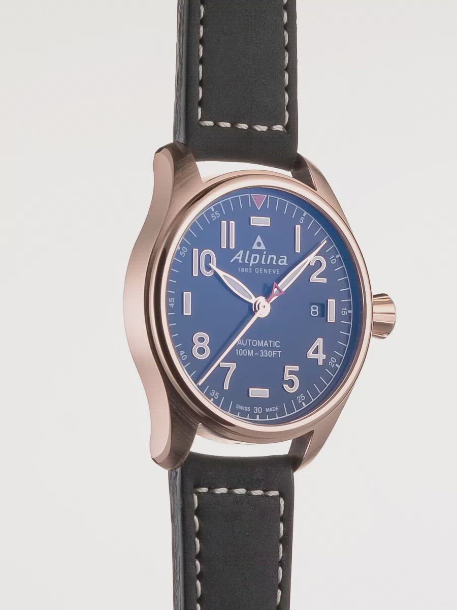 Alpina - STARTIMER Pilot Automatic 40mm - Ton or rose