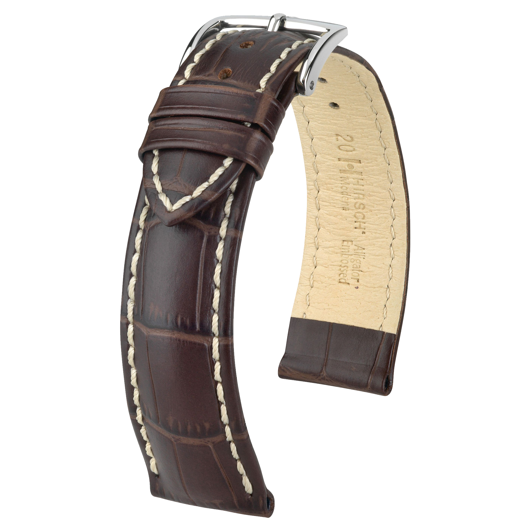 Hirsch MODENA Alligator Embossed Leather Watch Strap