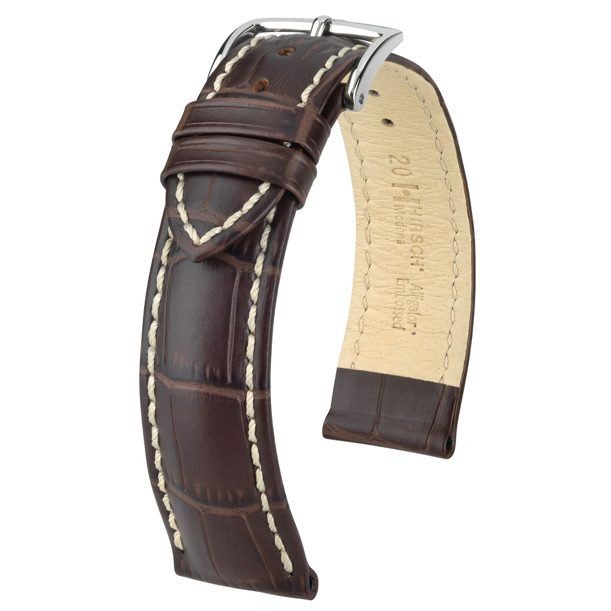Hirsch MODENA Alligator Embossed Leather Watch Strap