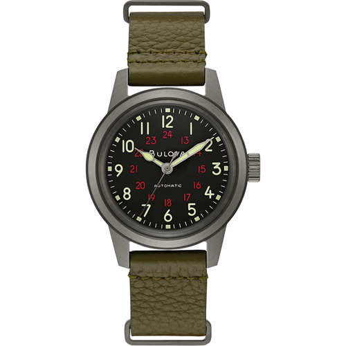 Bulova - 38mm Military Hack Watch 98A255