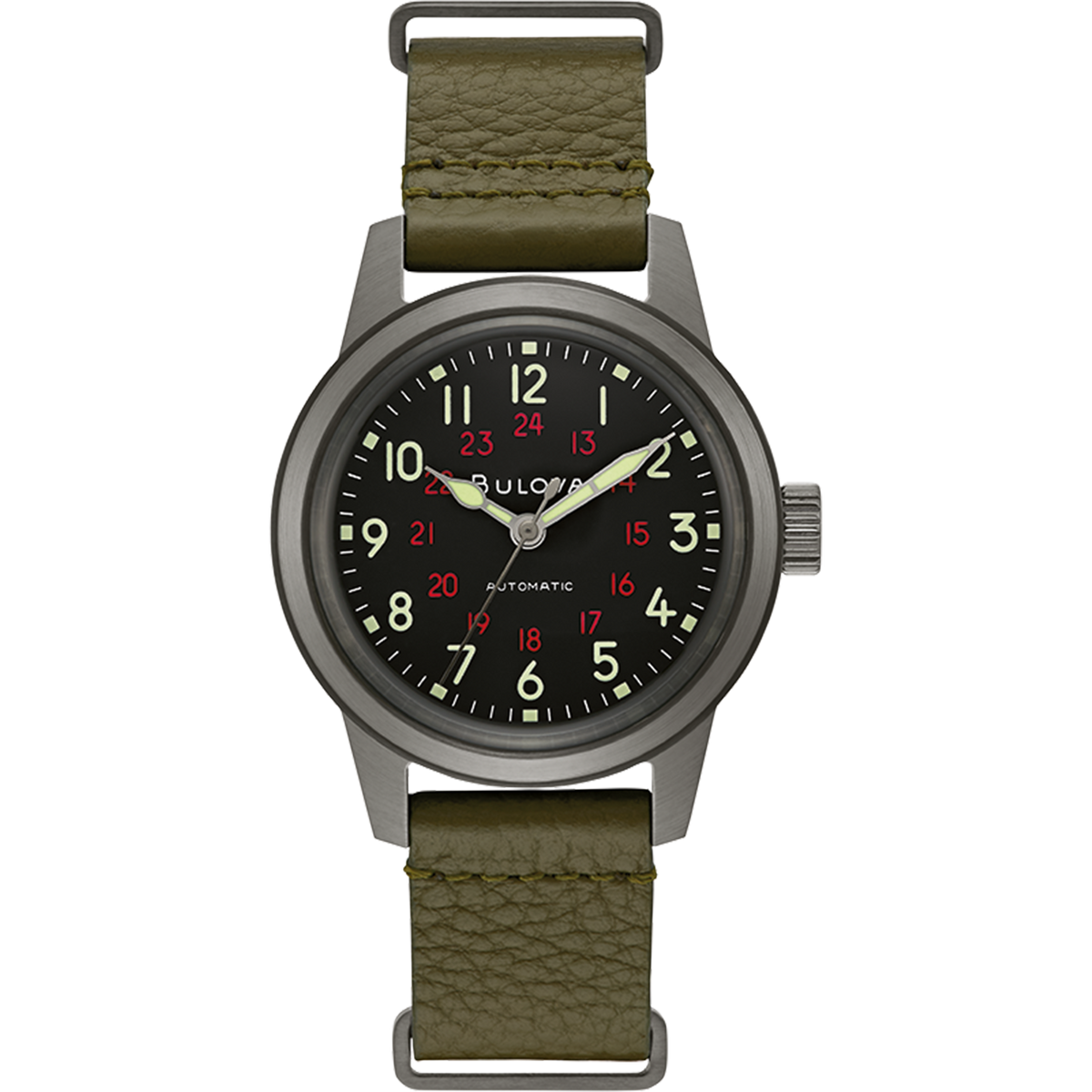 Bulova - 38MM Military Hack Watch - Gunmetal