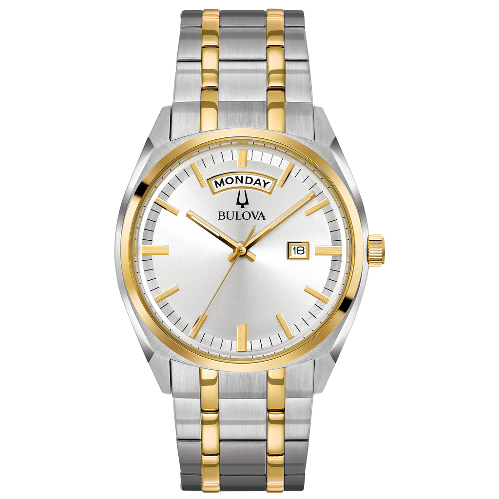 Bulova - Men's Classic Watch Two Tone with Day/Date