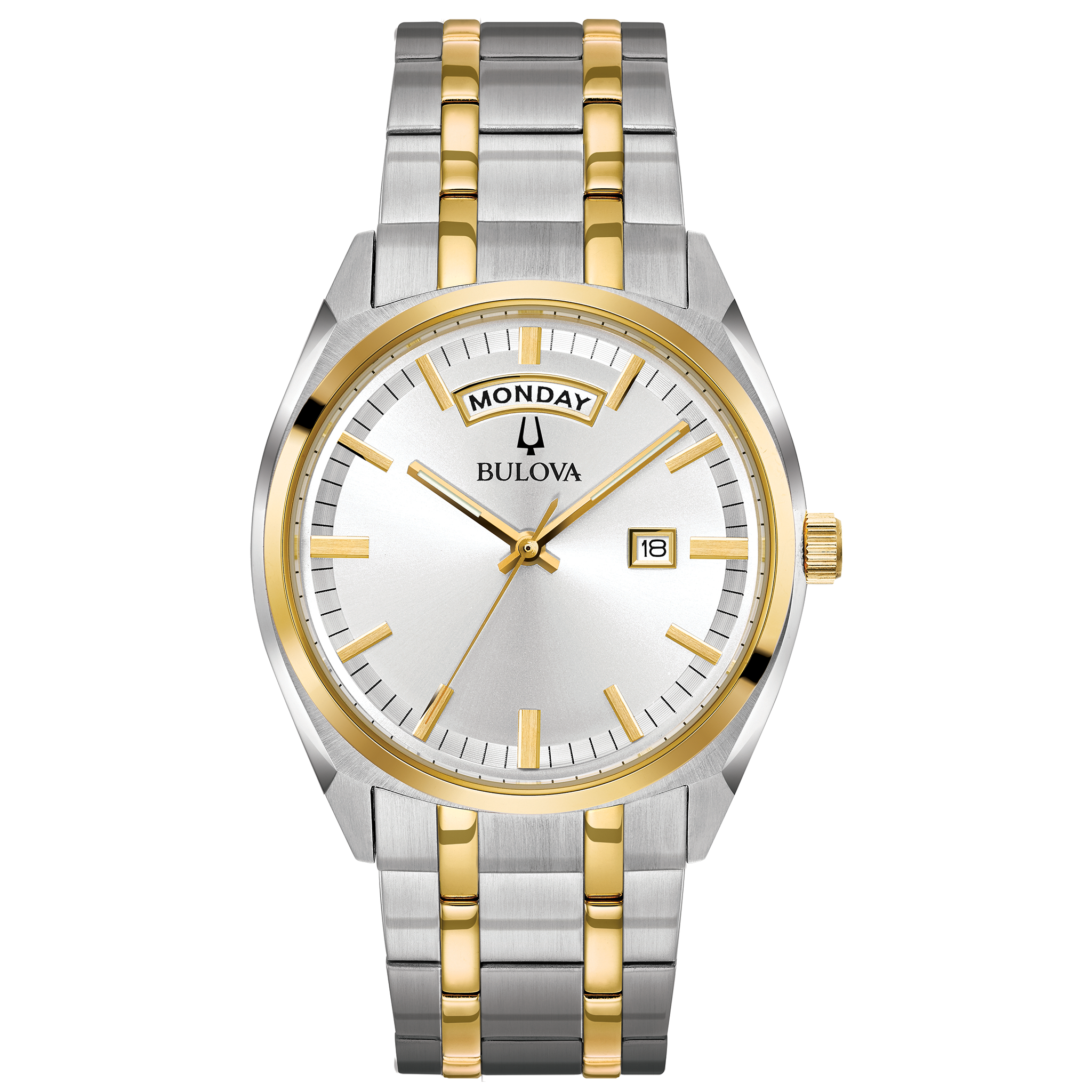 Bulova - Men's Classic Watch Two Tone with Day/Date