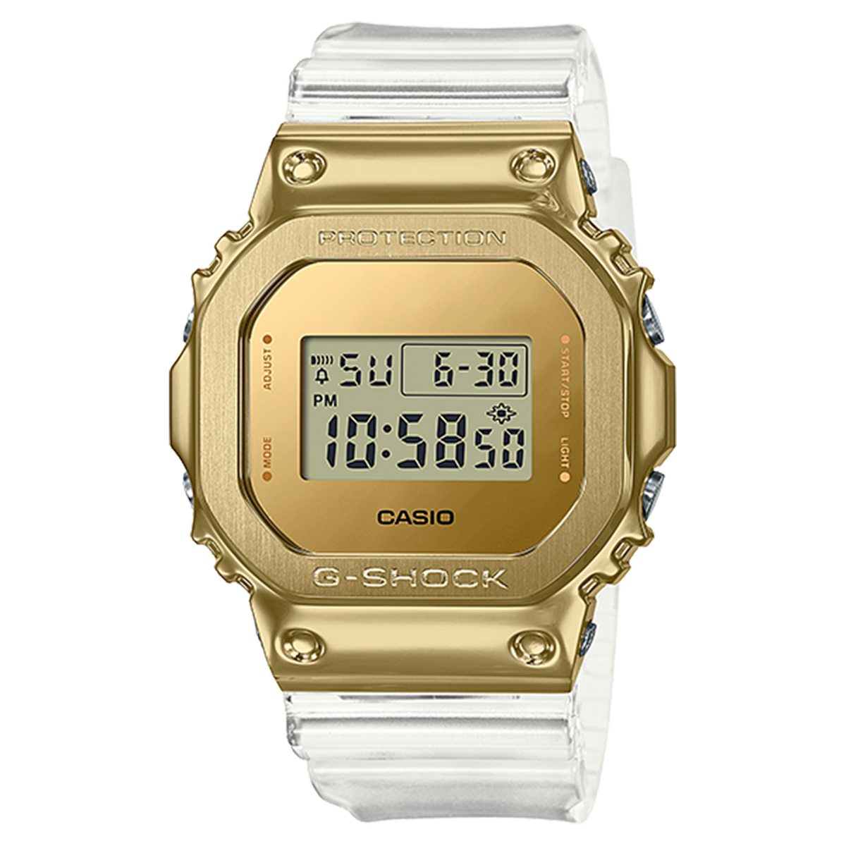 Casio G-Shock - Série GM5600 - Lunette en métal doré