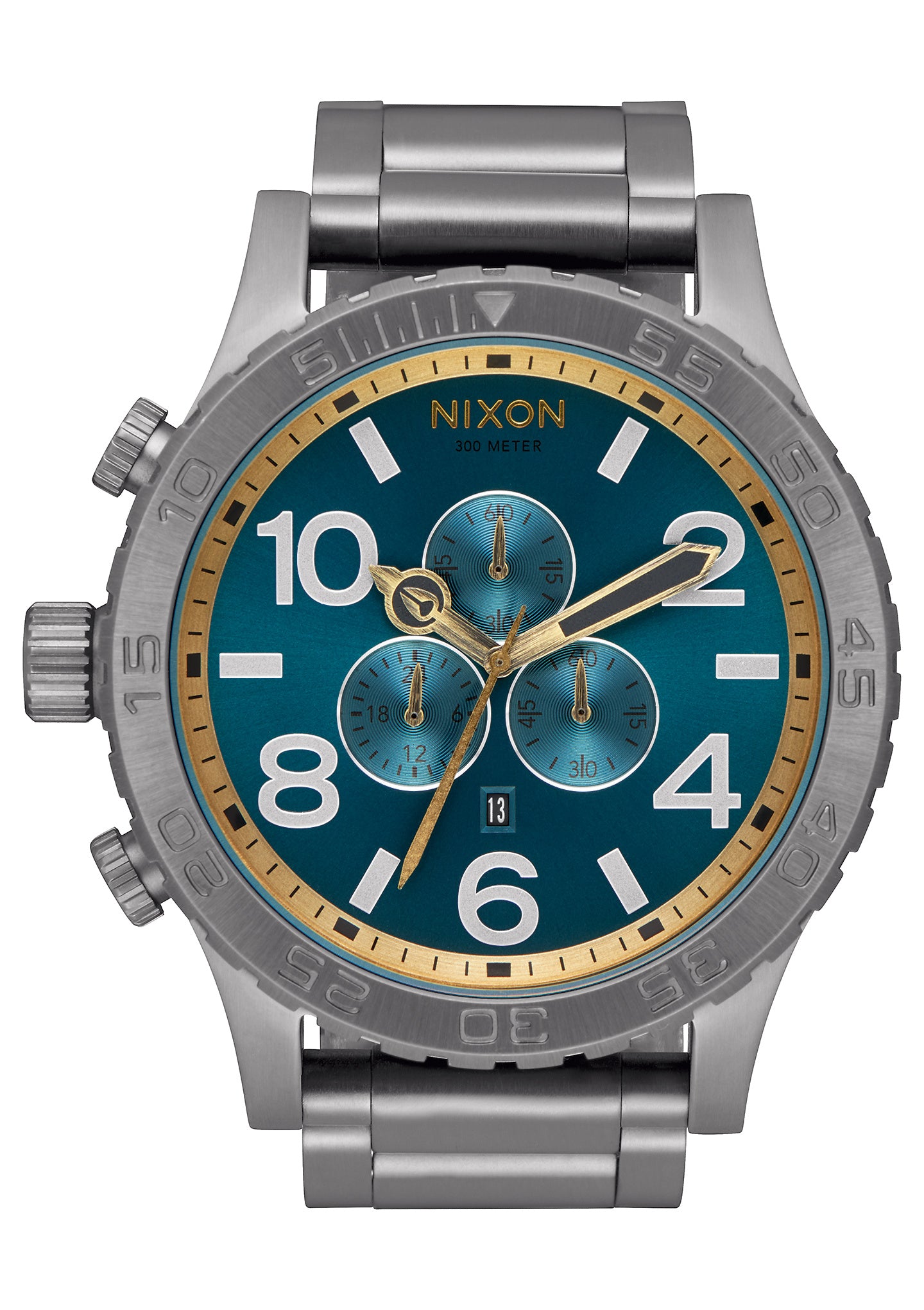 半額特売NIXON ニクソン 51-30 クロノグラフ オールガンメタリック 美品 時計