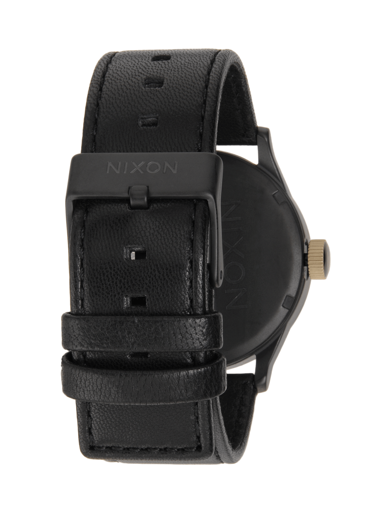 Nixon Sentry Leather 42mm - Matte Black/Gold