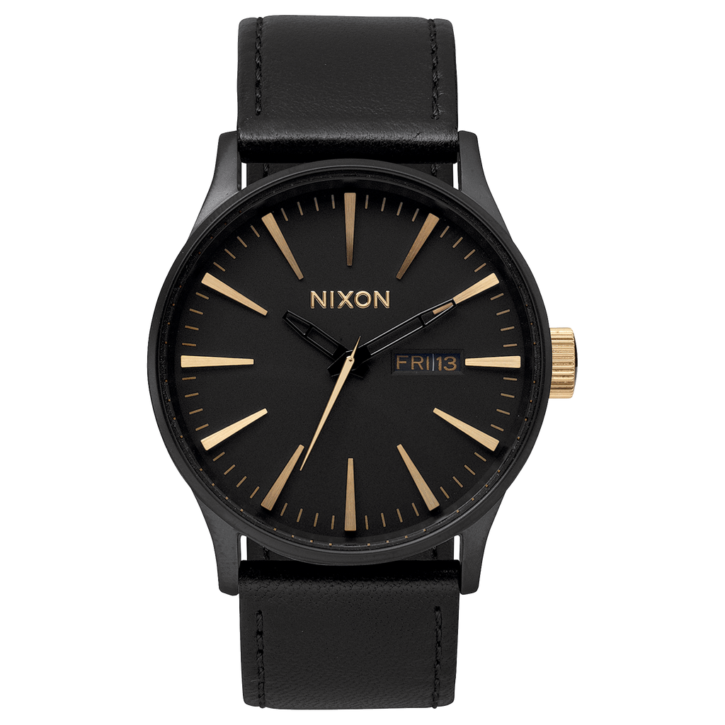 Nixon Sentry Leather - Matte Black/Gold a105-1041