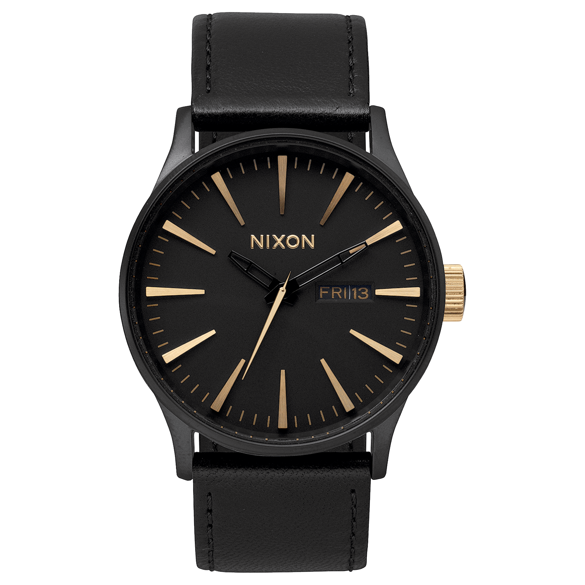 Nixon Sentry Leather - Matte Black/Gold a105-1041