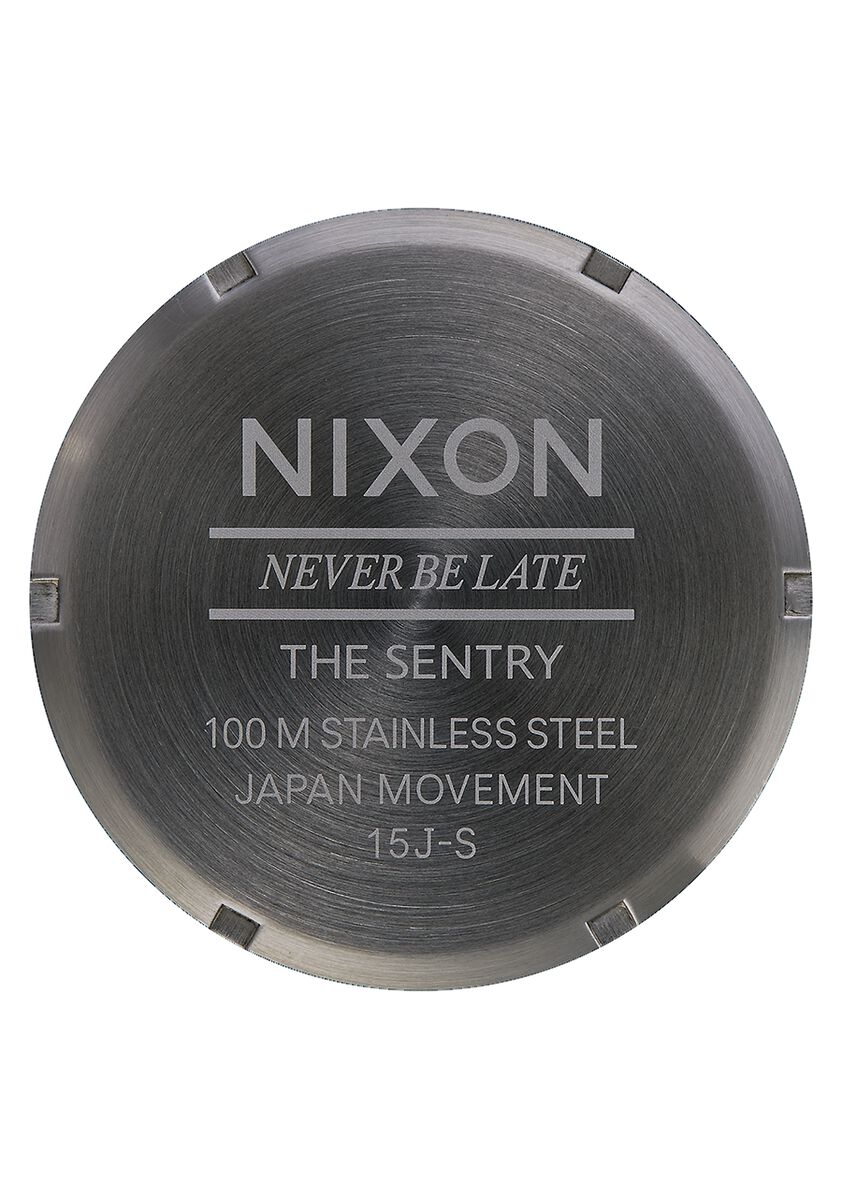 Nixon Sentry 42mm Leather - Gunmetal/Black