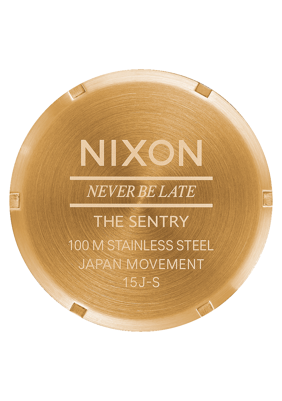Nixon Sentry 42mm Leather - Gold/Indigo/Brown