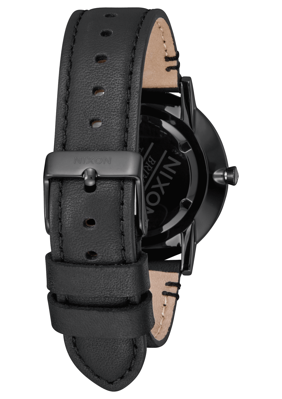 Nixon Watch - Porter 40mm Leather: All Black/Gold