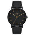 Nixon Watch - Porter Leather: All Black/Gold A1058-1031