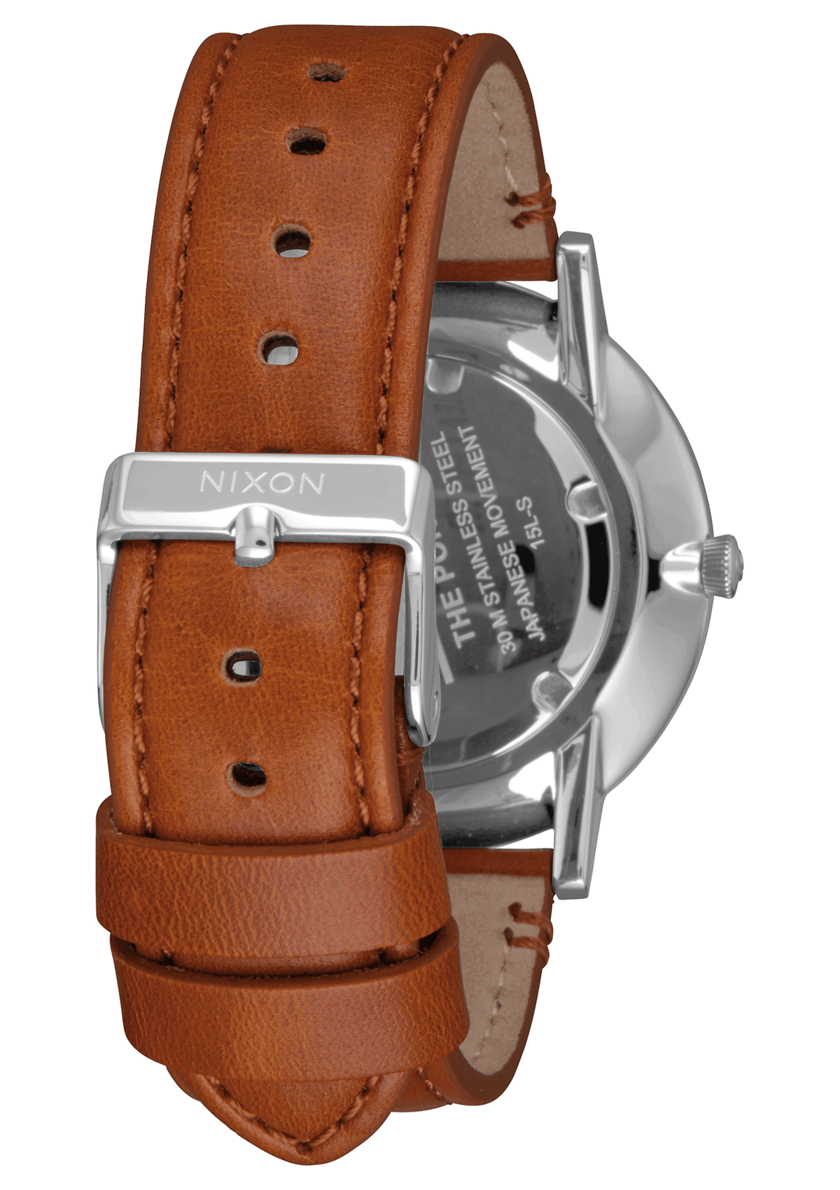 Nixon Watch - Porter 40mm Leather: White Sunray/Saddle