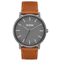 Nixon Watch - Porter Leather: Gunmetal/Charcoal/Taupe A1058-2494