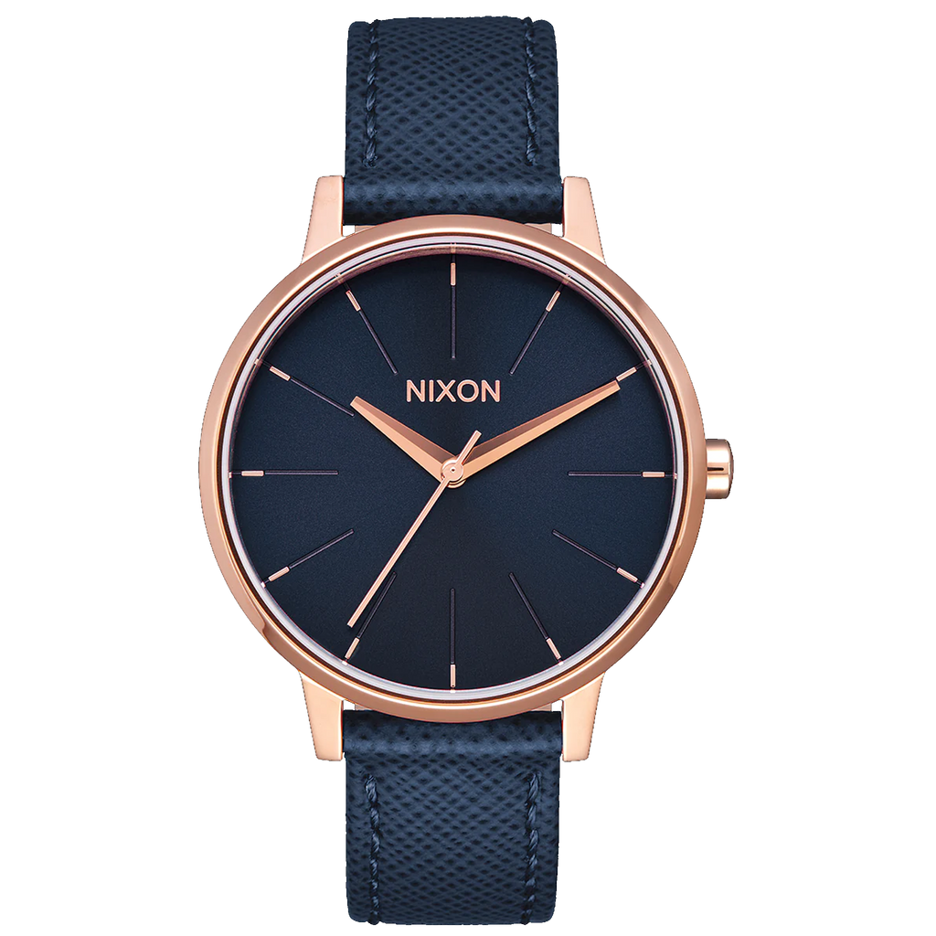 Nixon Watch Kensington Leather -Navy/Rose Gold A108-2195
