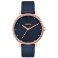 Nixon Watch Kensington Leather -Navy/Rose Gold A108-2195