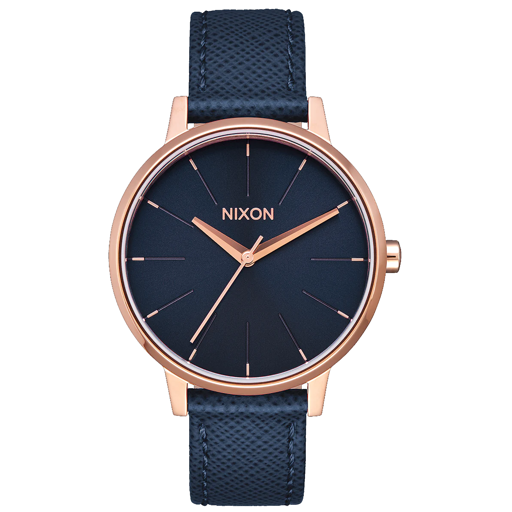 Nixon Watch Kensington Leather -Navy/Rose Gold A108-2195