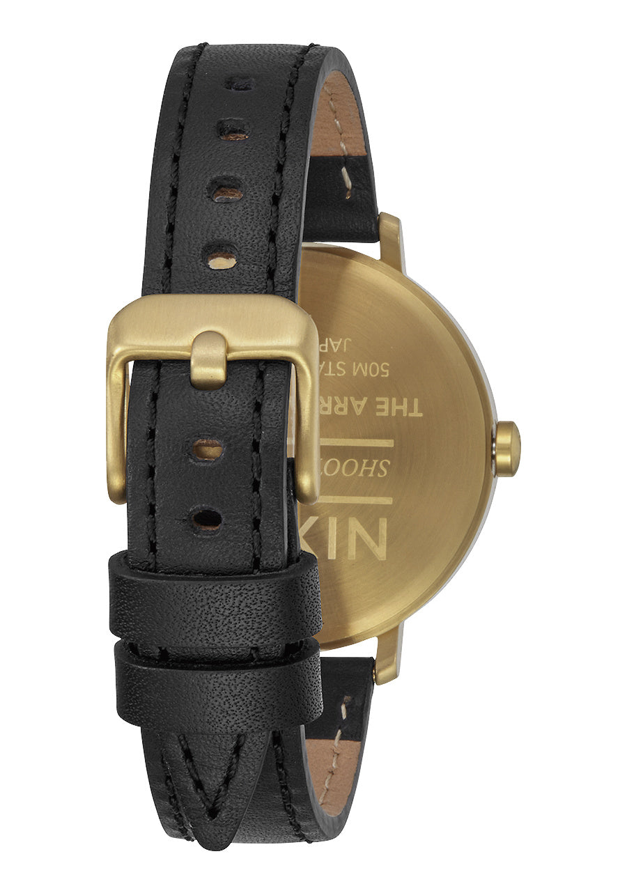 Nixon Watch - Arrow Leather: Gold/Black