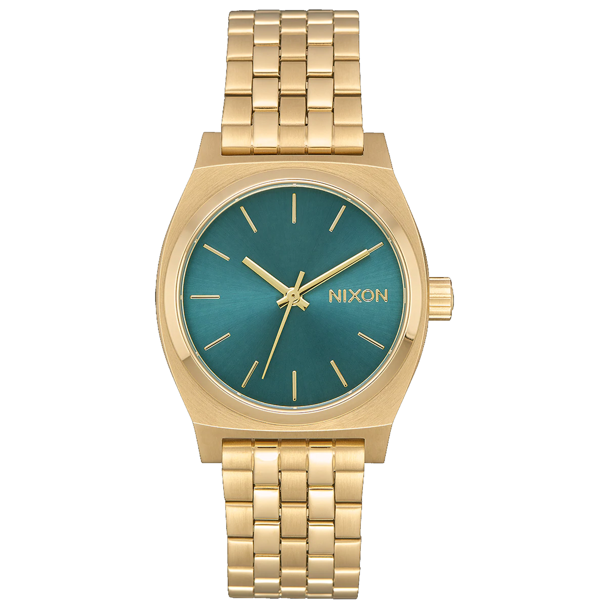 Nixon Watch - Medium Time Teller: Light Gold/Turquoise