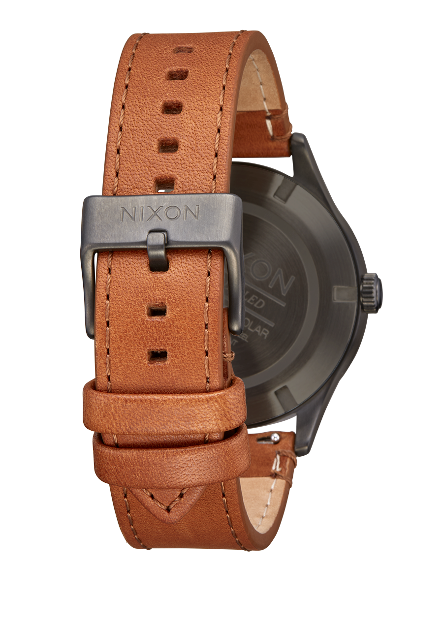 Nixon Sentry Solar Leather - Gunmetal A1347-131