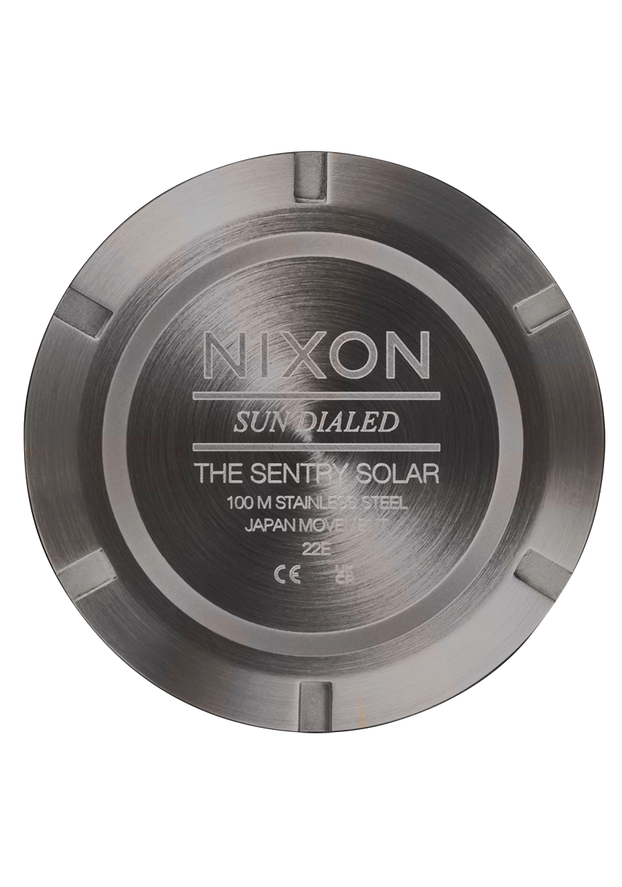 Nixon Sentry Solar Leather - Gunmetal